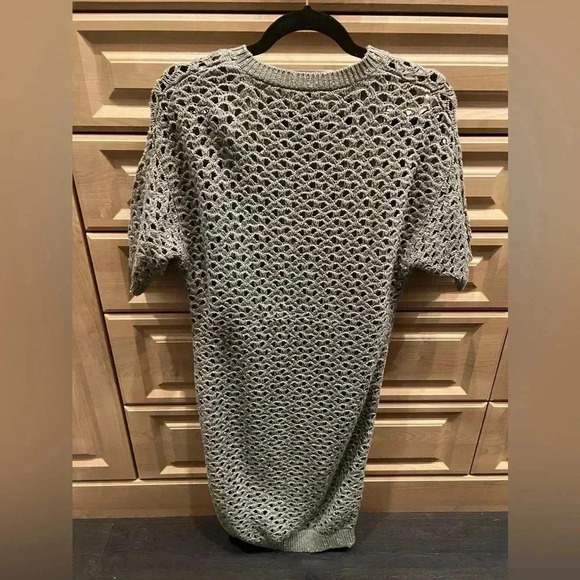 NWOT Brunello Cucinelli Paillette Crochet Knit Linen-Silk Dress - Picture 4 of 5